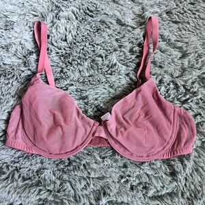 The Great Eros Mesh Balconette Bra 34B Rose Pink Made in Italy